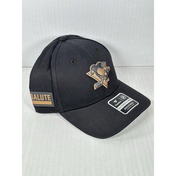Fanatics NHL Pittsburgh Penguins Military Appreciation Adjustable Black Hat NWT - Picture 2 of 5